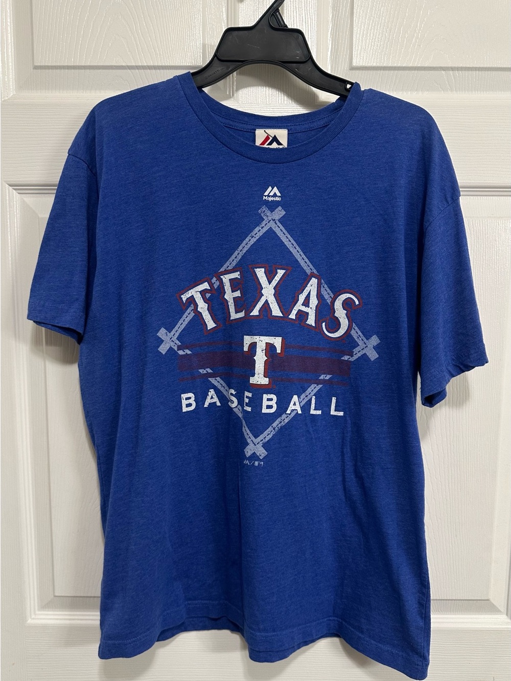 Majestic Royal Blue and Red Logo Tee